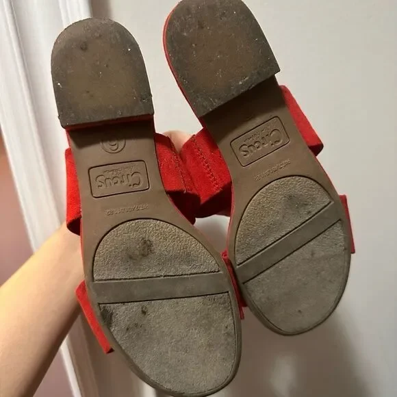 Circus by Sam Edelman Red Suede Mule Sandal Delaney - Picture 7 of 8